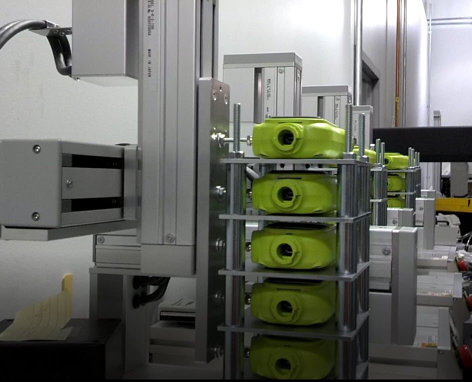 Actuators pushing DUT buttons